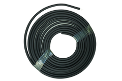 Black insulation roll with clear plastic wrap at ends